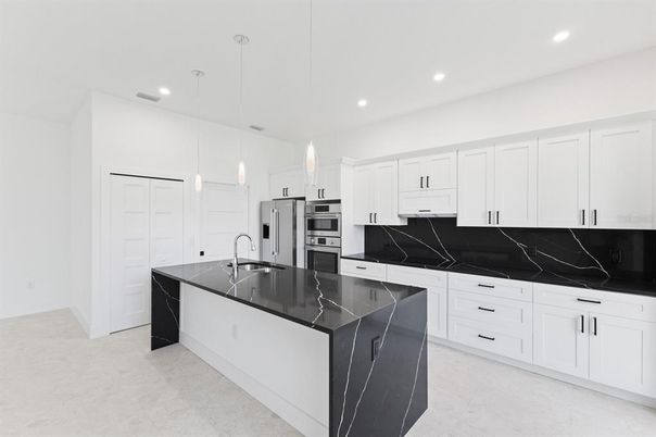 Interior, Kitchen, Pendant Lights, Recessed Lighting, Stainless Steel Appliances