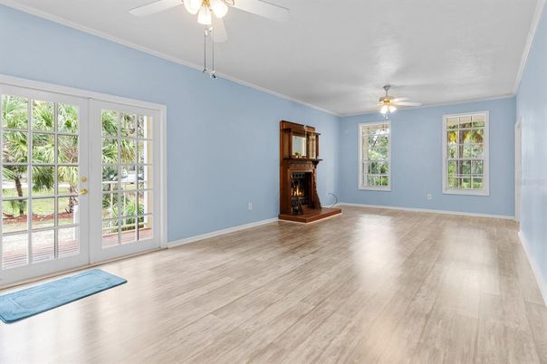 Empty room, Fireplace, Interior, Wood Texture Flooring