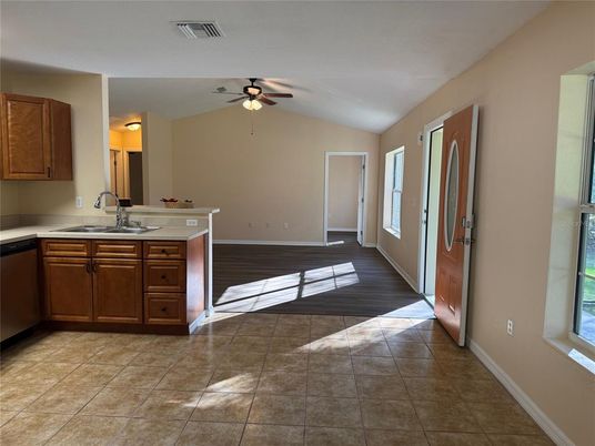 Interior, Kitchen, Wood Texture Flooring