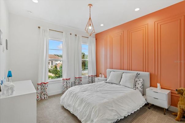 Bedroom, Interior, Pendant Lights, Recessed Lighting