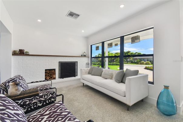 Fireplace, Interior, Living room, Recessed Lighting