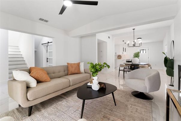 Dining room, Interior, Kitchen, Living room, Pendant Lights