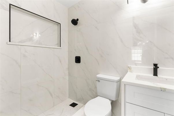 Bathroom, Glass Shower, Interior, Marble Walls