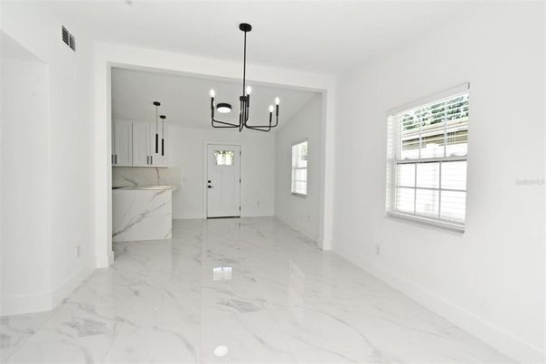 Chandelier, Empty room, Interior, Marble, Marble Walls, Pendant Lights