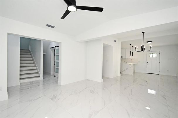Interior, Kitchen, Marble, Pendant Lights