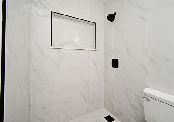 Bathroom, Glass Shower, Interior, Marble Walls