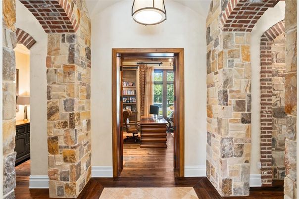 Interior, Stone Walls, Wood Texture Flooring