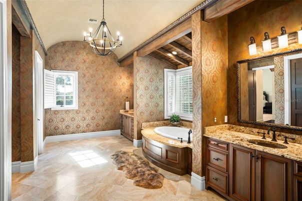 Bathroom, Chandelier, Interior