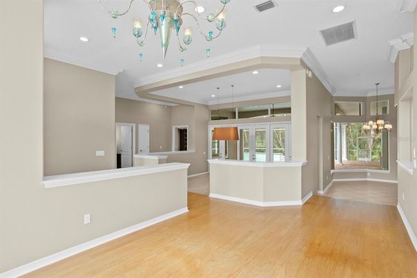 Chandelier, Interior, Pendant Lights, Recessed Lighting, Wood Texture Flooring