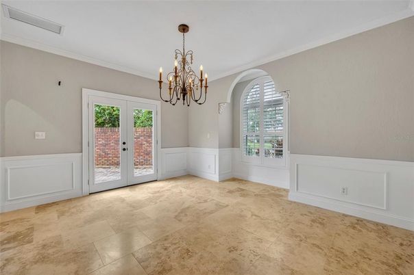 Chandelier, Empty room, Interior