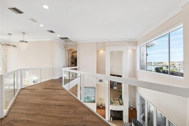 Fireplace, Interior, Pendant Lights, Recessed Lighting, Wood Texture Flooring