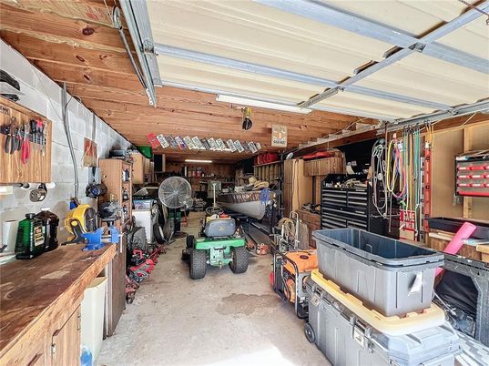 Garage, Interior, Wooden Walls