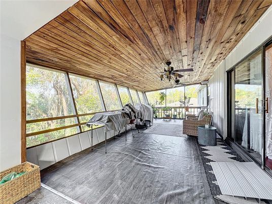 Interior, Sun Room, Wooden Ceilings, Wood Texture Flooring