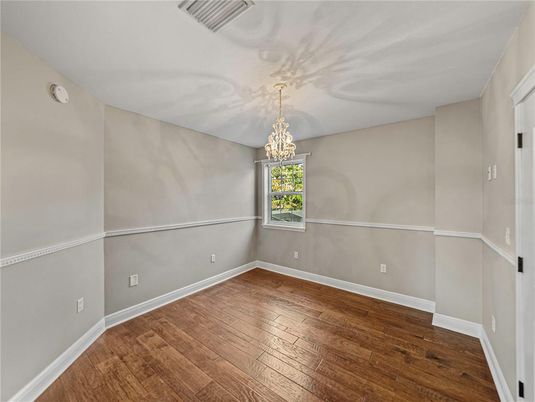 Chandelier, Empty room, Interior, Wood Texture Flooring