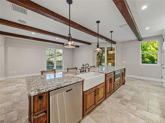 Interior, Kitchen, Pendant Lights, Recessed Lighting, Stainless Steel Appliances