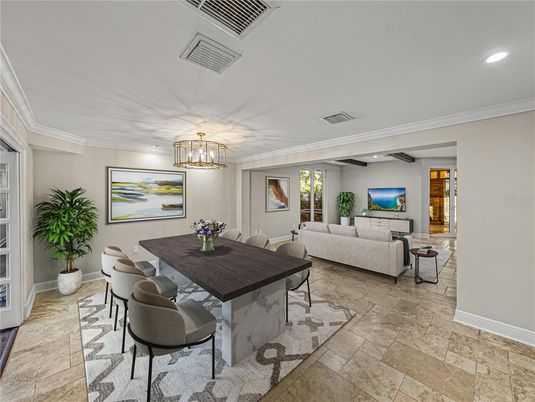 Dining room, Interior, Living room, Recessed Lighting