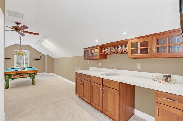 Billiard Table, Game Room, Interior, Recessed Lighting
