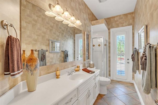 Bathroom, Dual Sink Vanities, Glass Shower, Interior