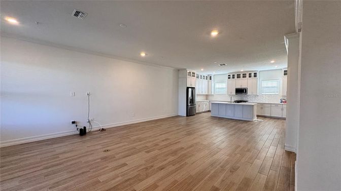 Interior, Kitchen, Recessed Lighting, Wood Texture Flooring