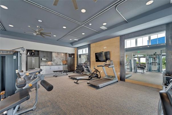 Fitness Equipment, Gym, Interior, Recessed Lighting