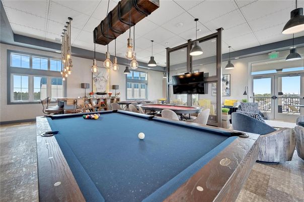 Billiard Table, Game Room, Interior, Pendant Lights