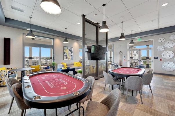 Billiard Table, Game Room, Interior, Pendant Lights, Recessed Lighting