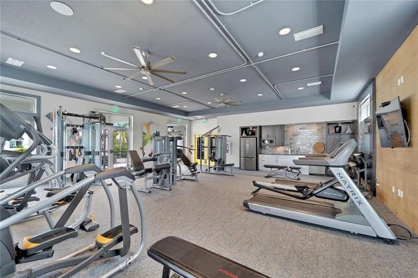 Fitness Equipment, Gym, Interior, Recessed Lighting