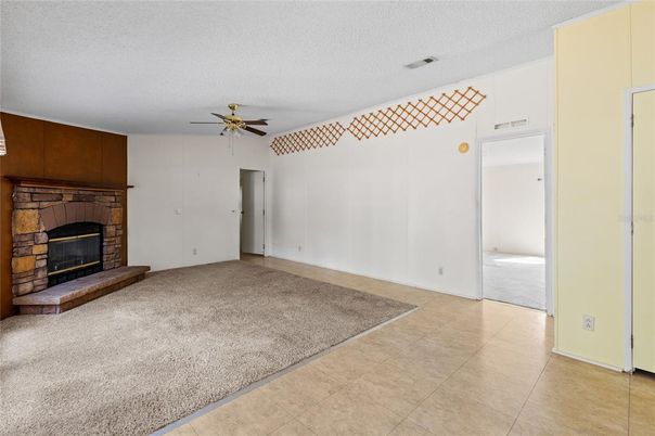 Empty room, Fireplace, Interior
