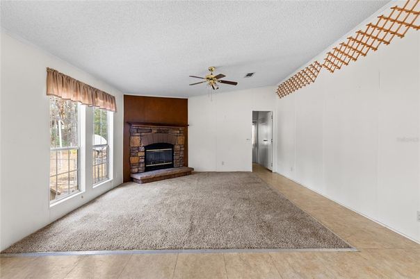 Empty room, Fireplace, Interior