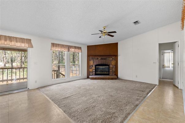 Empty room, Fireplace, Interior