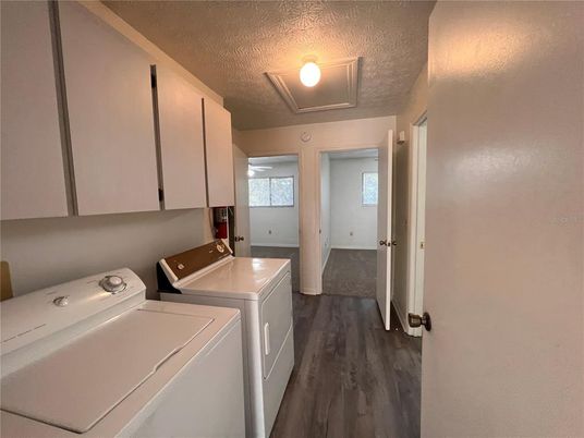 Interior, Washer, Wood Texture Flooring