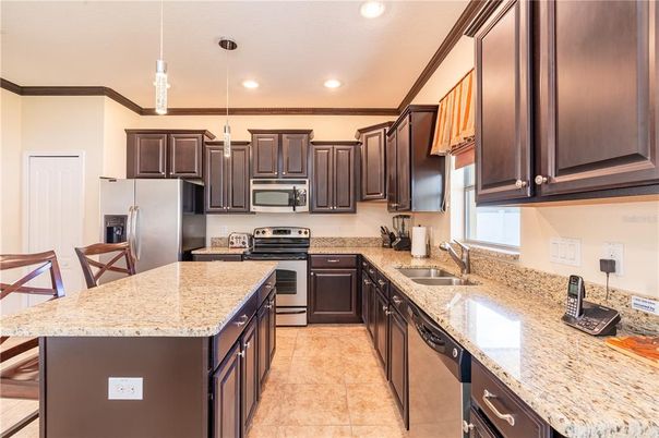 Interior, Kitchen, Pendant Lights, Recessed Lighting, Stainless Steel Appliances