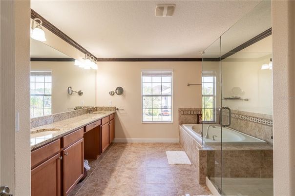 Bathroom, Dual Sink Vanities, Glass Shower, Interior