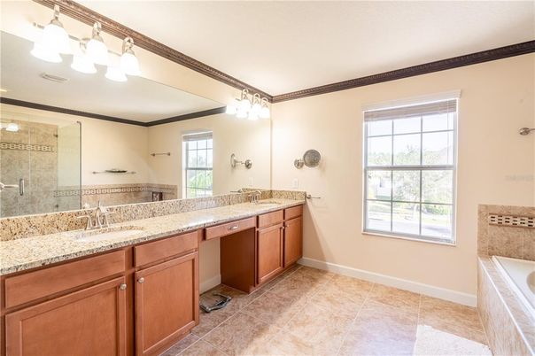 Bathroom, Dual Sink Vanities, Glass Shower, Interior
