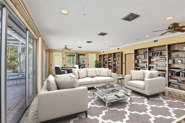 Interior, Living room, Recessed Lighting
