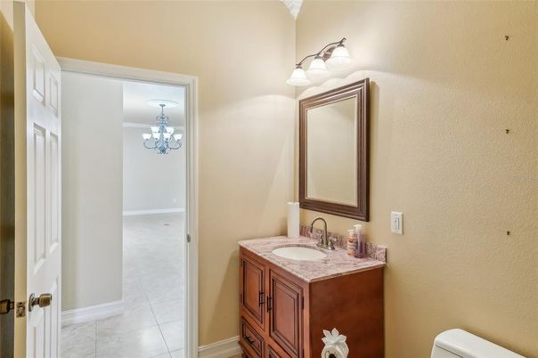 Bathroom, Chandelier, Interior
