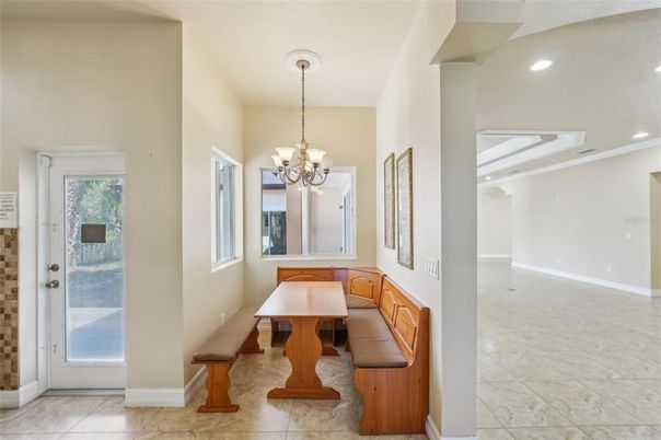 Chandelier, Dining room, Interior, Recessed Lighting