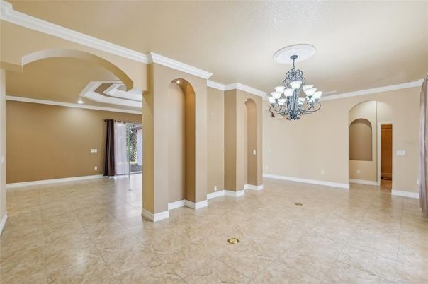 Chandelier, Empty room, Interior, Recessed Lighting