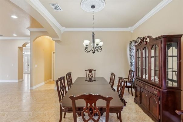 Chandelier, Dining room, Interior, Recessed Lighting