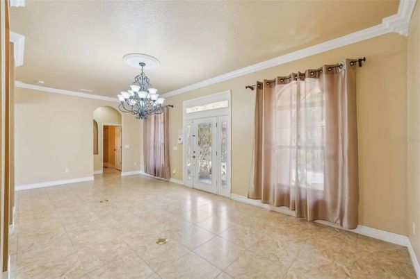 Chandelier, Empty room, Interior