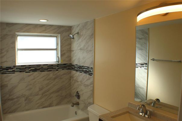 Bathroom, Interior, Marble Walls, Recessed Lighting