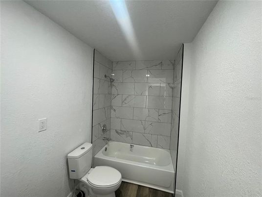 Bathroom, Interior, Marble Walls, Wood Texture Flooring