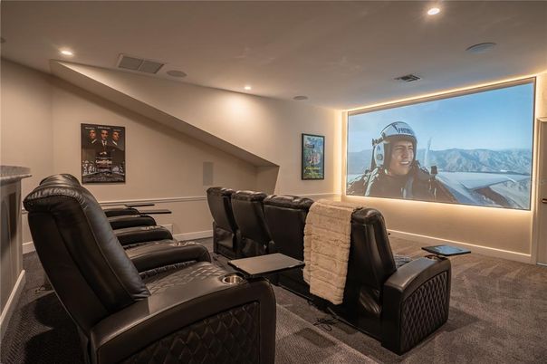 Home Theatre Room, Interior, Projection Screen, Recessed Lighting, Theatre Room