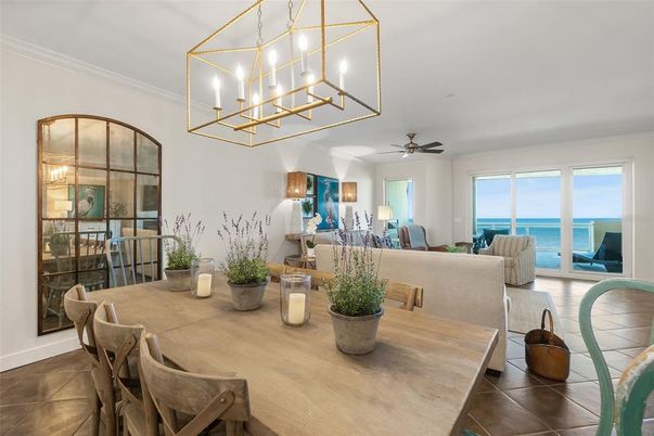 Dining room, Interior, Pendant Lights, Water