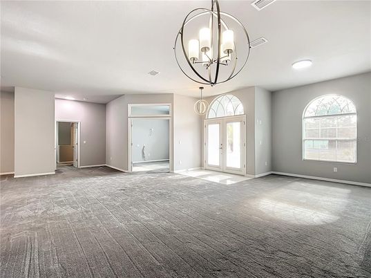 Chandelier, Empty room, Interior, Pendant Lights