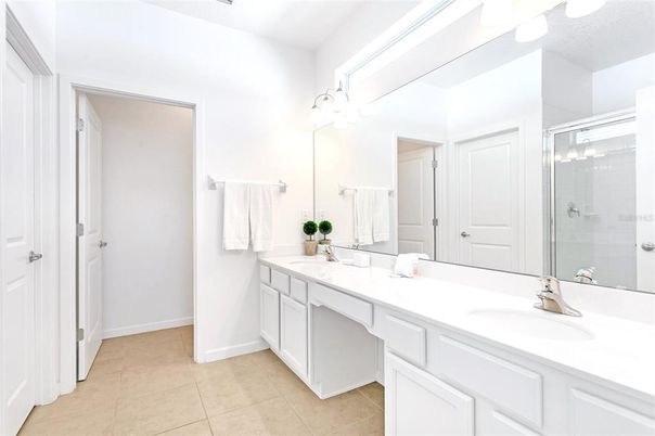 Bathroom, Dual Sink Vanities, Glass Shower, Interior