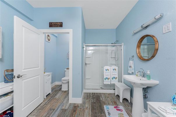 Bathroom, Interior, Wood Texture Flooring
