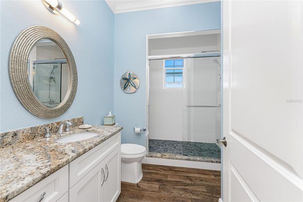 Bathroom, Dual Sink Vanities, Interior, Wood Texture Flooring