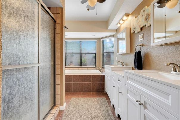 Bathroom, Dual Sink Vanities, Glass Shower, Interior
