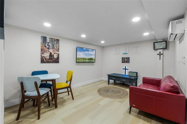 Game Room, Interior, Recessed Lighting, Wood Texture Flooring